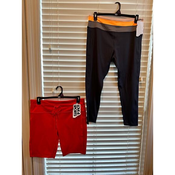 Love & Sports leggings and shorts. XL 2XL Womens new athletic workout - Picture 2 of 10